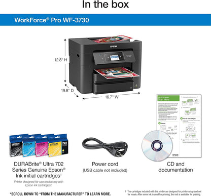 Epson WF-3730 Wireless All-in-One Color Inkjet Printer