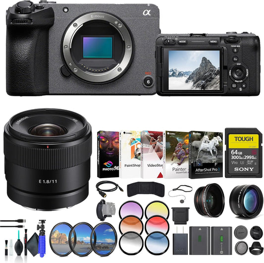 Sony ILME-FX30B FX30 Digital Cinema Camera with 11mm Lens, 64GB Card and More