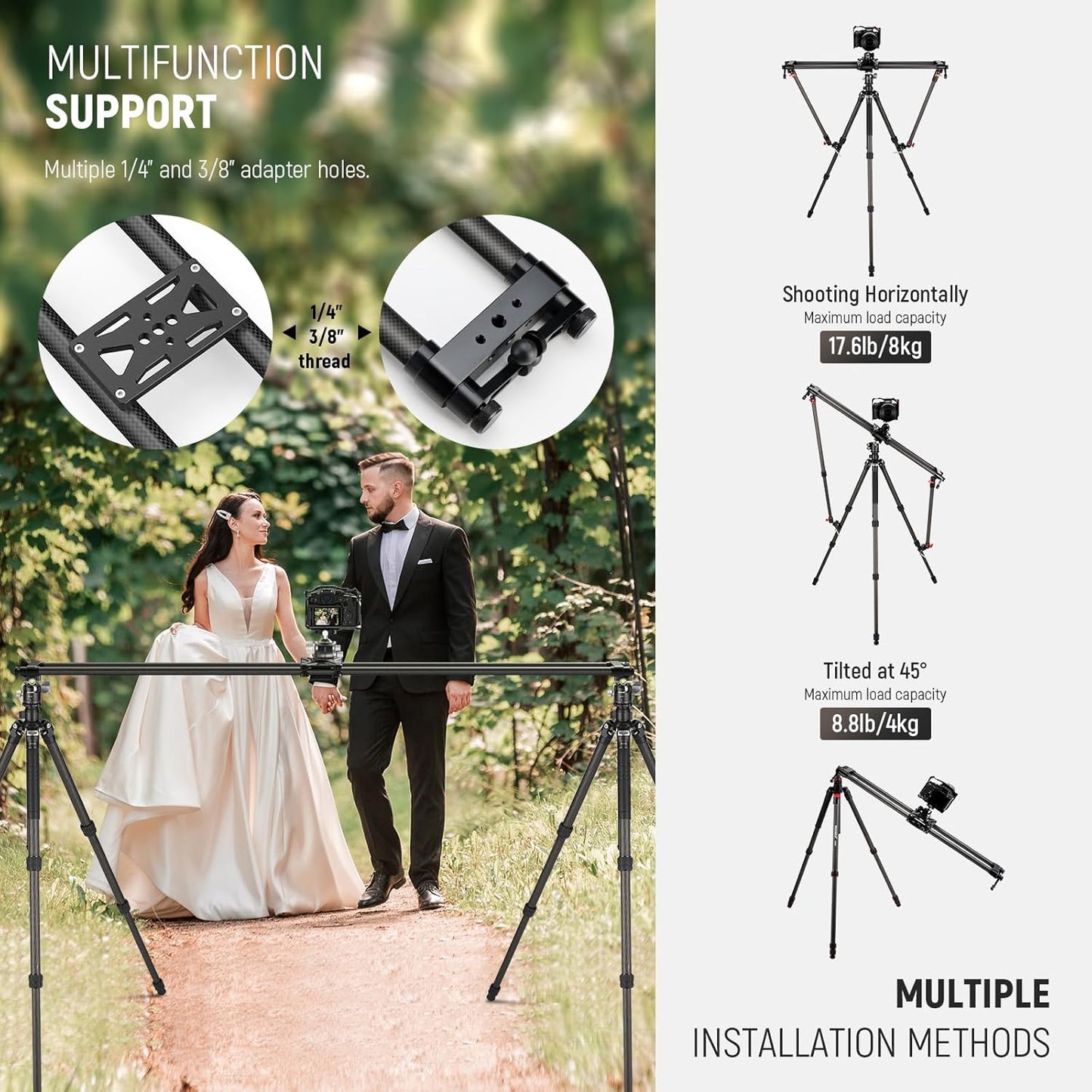 Neewer CS120CM 47.2in Carbon Fiber Camera Slider Track