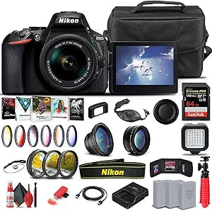 Nikon D5600 DSLR 18-55mm Lens 64GB Bundle Renewed