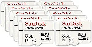 SanDisk SDSDQAF3-008G-I Industrial 8GB MicroSD Card 10-Pack