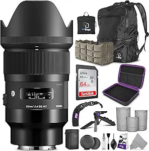Sigma KM0964 35mm f/1.4 DG HSM Art Lens Sony E Bundle