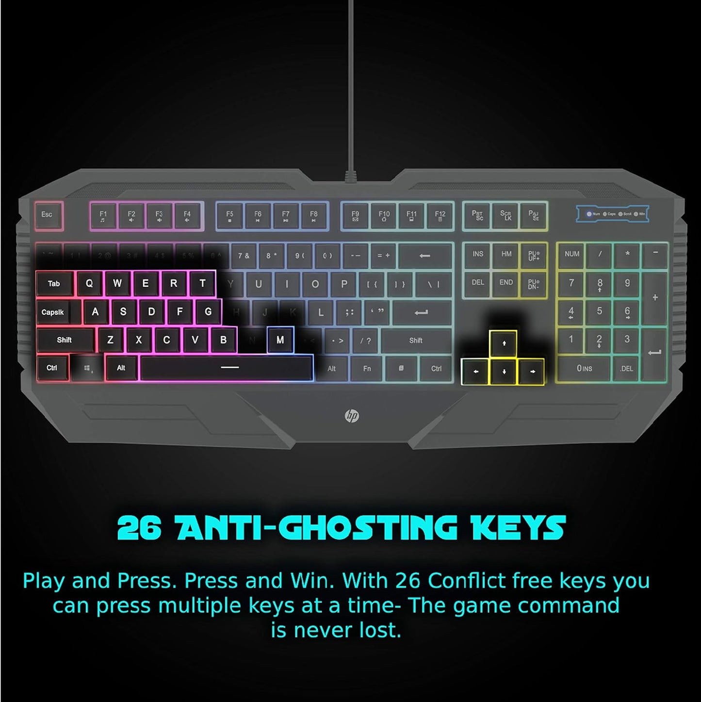 HP RGB Backlit Wired Gaming Keyboard and Mouse Combo