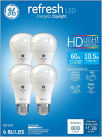 GE 42978 Refresh LED 60W A19 Daylight Bulb 4-Pack