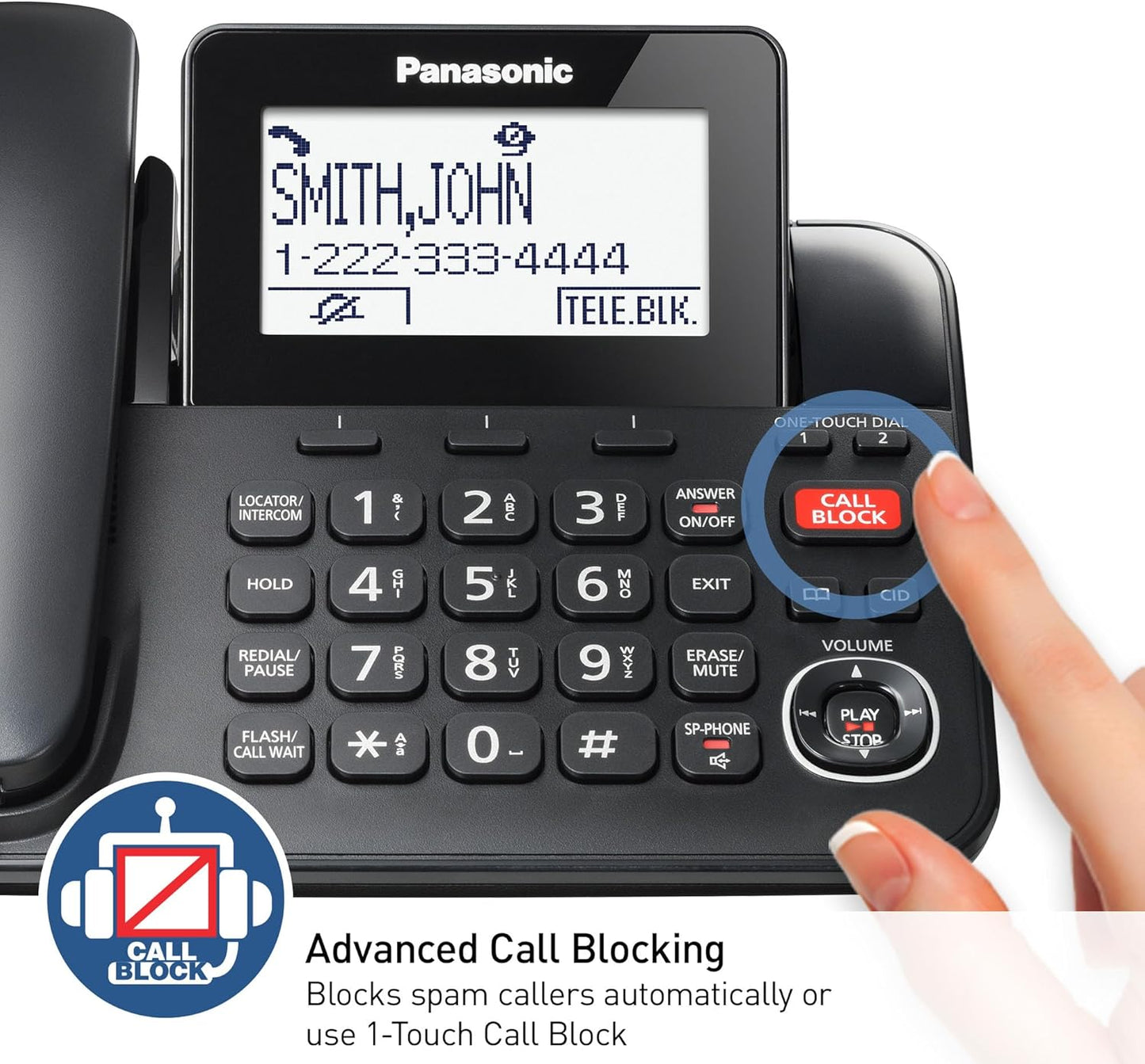 Panasonic KX-TGF852B Corded/Cordless Phone Call Block