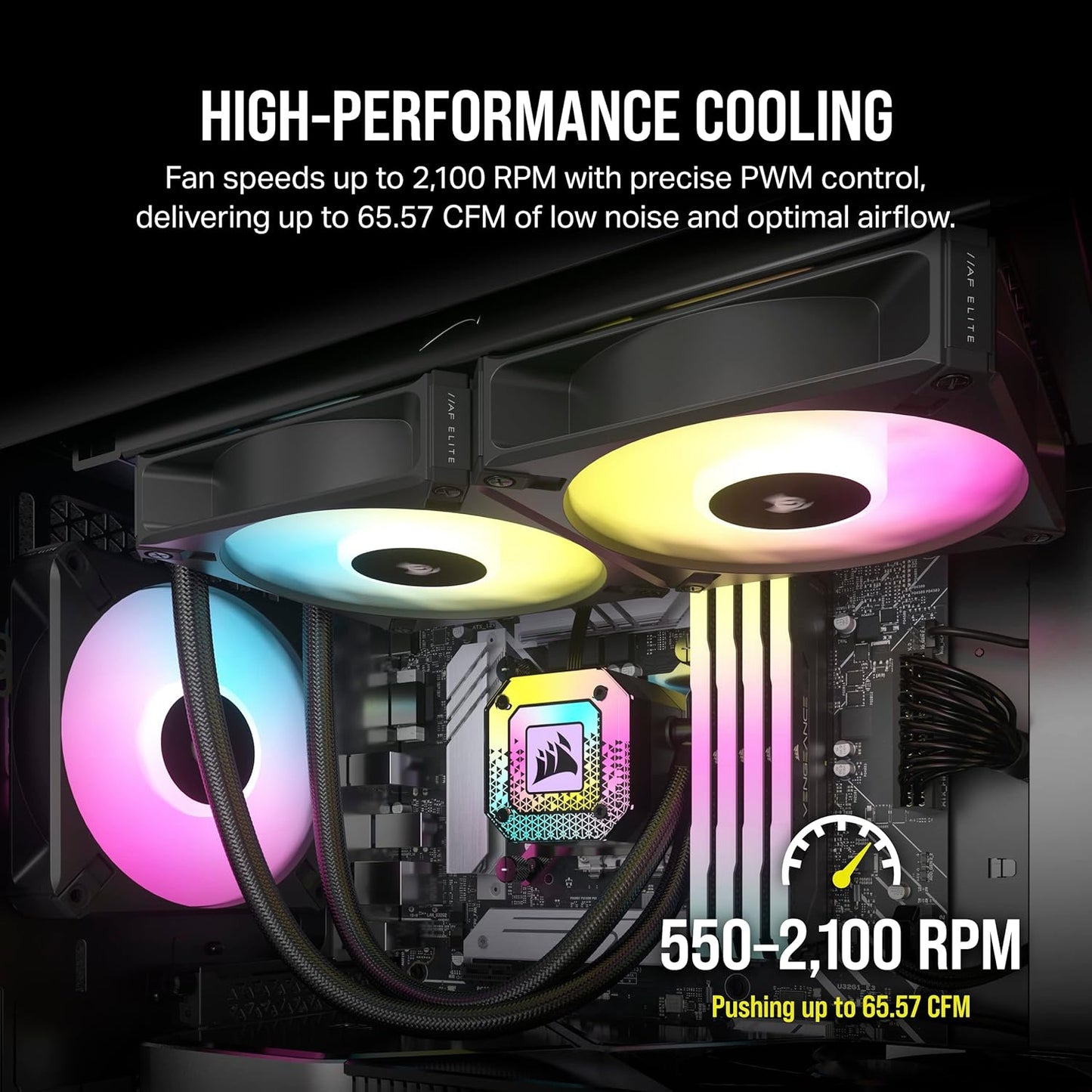 Corsair AF120 RGB Elite 120mm PWM Fan Kit (Renewed)