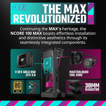 Cooler Master NR100-ZNNN85-SL0 NCORE 100 MAX ITX PC Case - Bronze