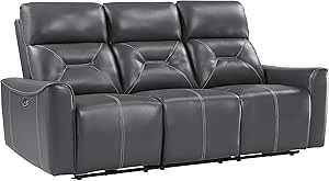 Lexicon S189446GY Edelweiss Power Reclining Sofa Dark Gray