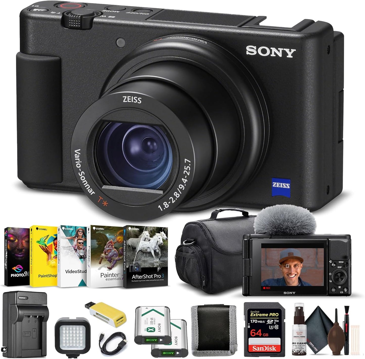 Sony DCZV1/B ZV-1 Vlogging Camera Kit