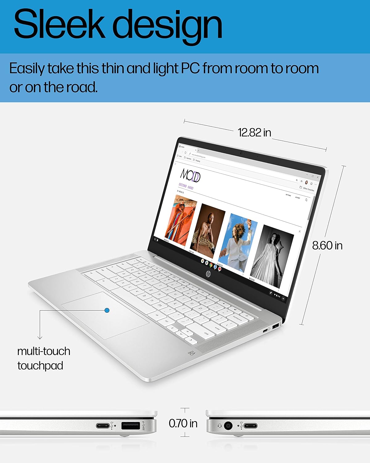 HP 60F97UA#ABA 14" Chromebook, Celeron N4120, 64GB SSD