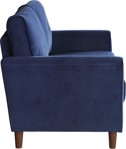 Lexicon Morgan Velvet Loveseat Sofa - Blue