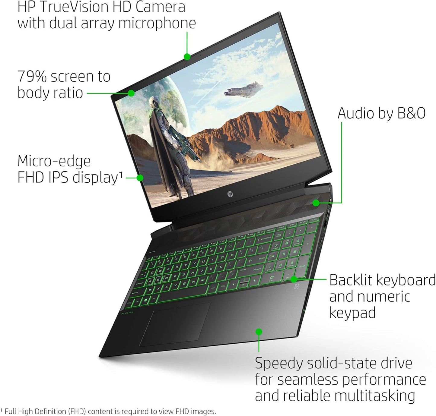 HP 15-ec1010nr Pavilion Gaming Laptop Ryzen 5 8GB 512GB SSD GTX 1650