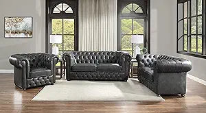 Lexicon 194840110002 Davisville 3-Piece Gray Living Room Set