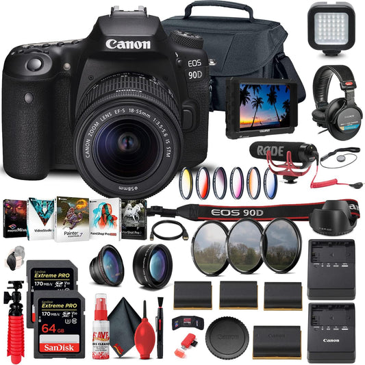 Canon EOS 90D DSLR Camera 18-55mm Lens Kit (Renewed)
