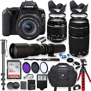 Canon SL3 DSLR Camera 18-55mm Lens Bundle Professional Kit