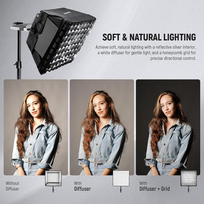Neewer NL660, RGB660 PRO II Softbox Diffuser with Grid