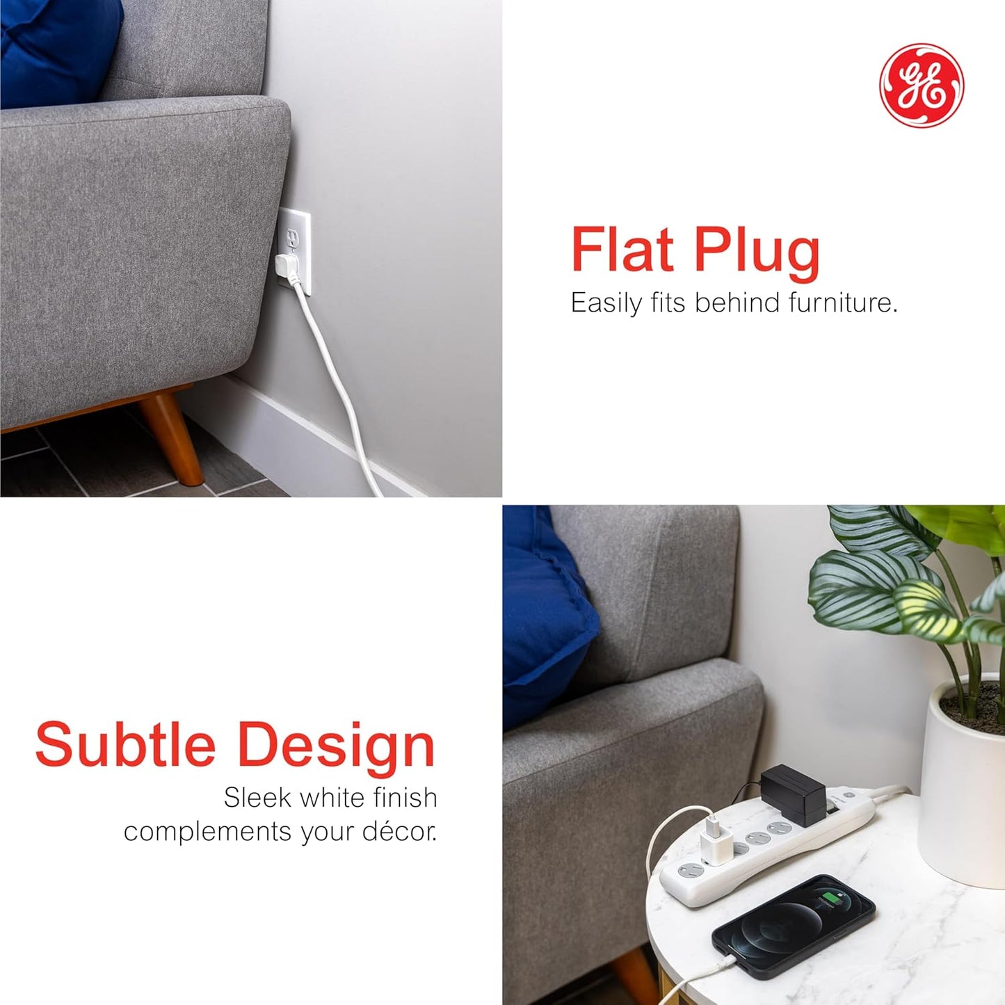GE 67051 6-Outlet Surge Protector with 6ft Cord