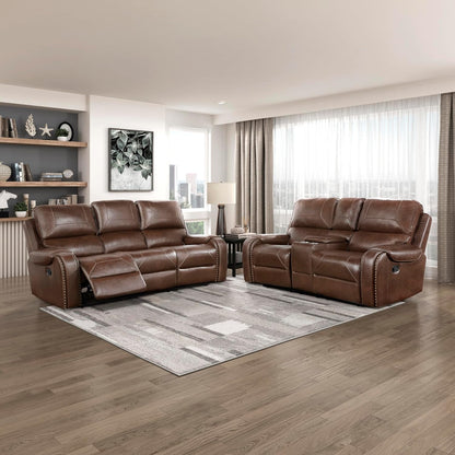 Lexicon Monet Sofa Set - 2-Piece Brown Reclining Living Room