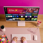 LG 27SR5BF-P Smart Monitor Pink Desktop Combo