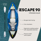 Pelican IESCAPE 90 Inflatable Kayak 1-2 Person