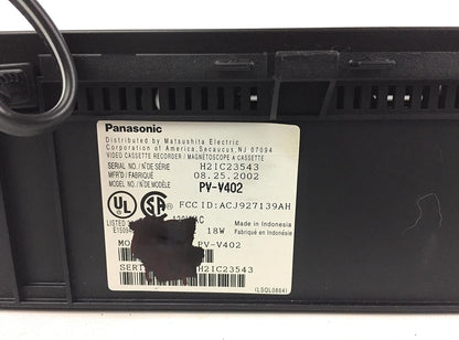 Panasonic PV-V402 Video Cassette Recorder VHS