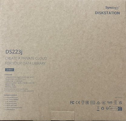 Synology DS223j 16TB NAS Bundle: 2x8TB WD Red Plus