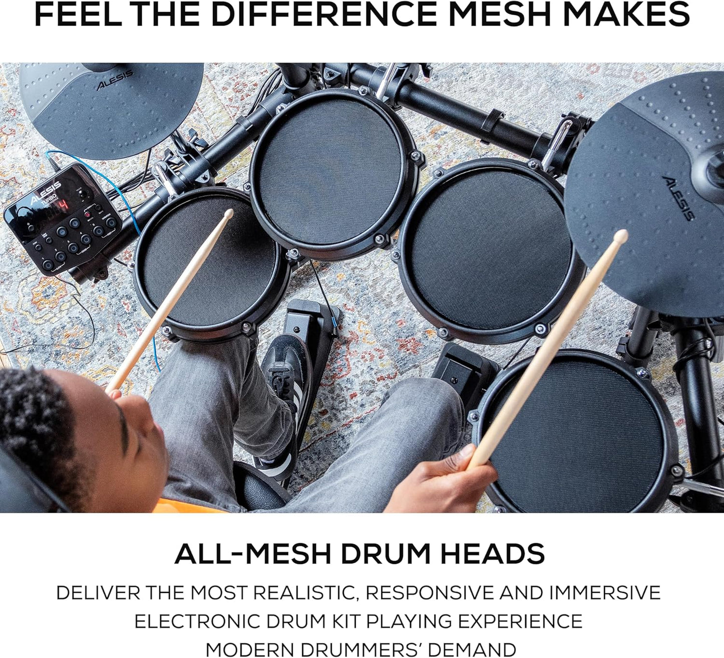Alesis Turbo Mesh Kit Electronic Drum Set - Mesh Heads