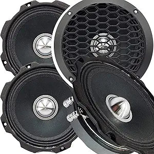 Gravity WZ6G 6.5" Pro Mid-Range Coaxial Car Speakers, 4-Ohm, 1000W (4 Pack)