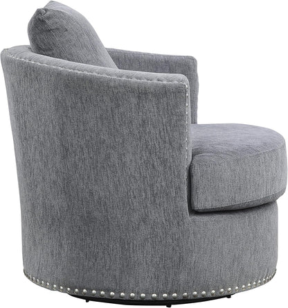 Lexicon S189468DG-1 Gray Chenille Swivel Accent Chair
