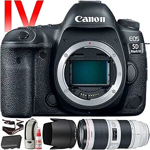 Canon 1483C018 EOS 5D Mark IV DSLR Camera with 70-200mm Lens Bundle