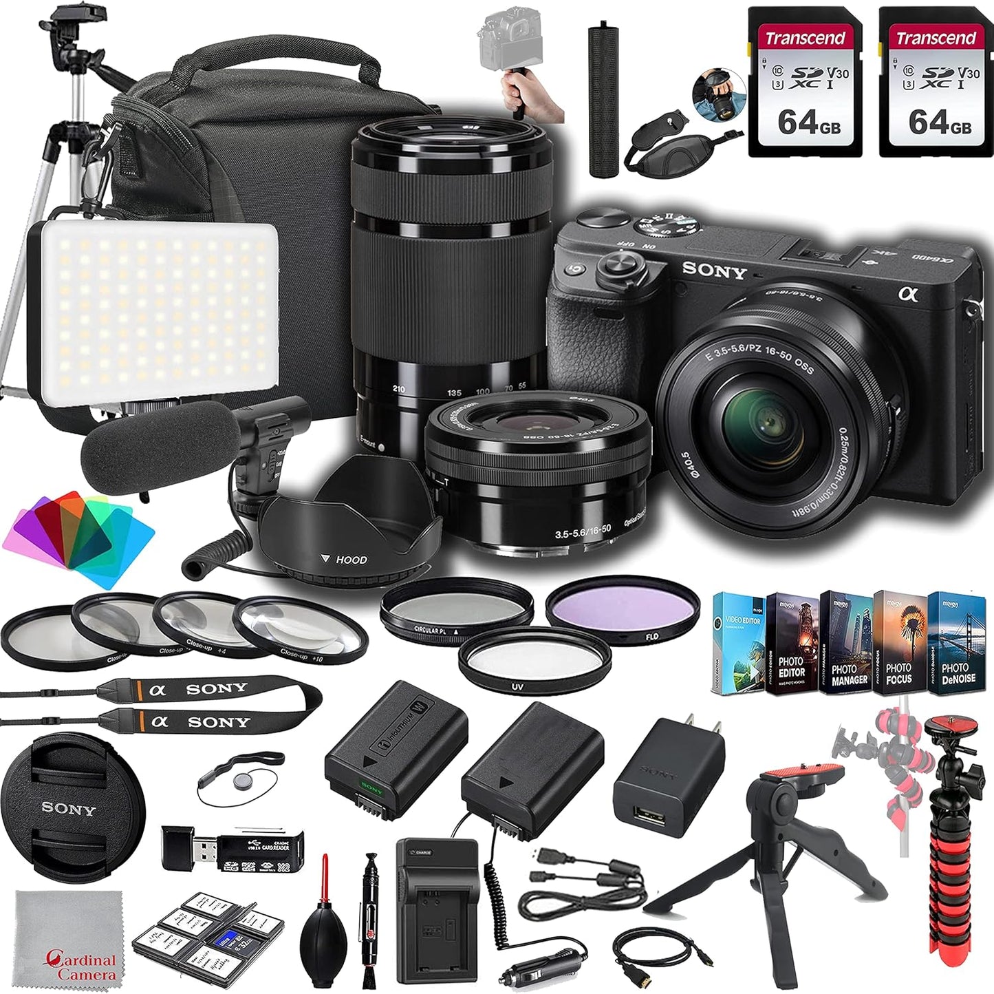 Sony a6400 Mirrorless Camera 16-50mm 55-210mm Lens Deluxe Bundle