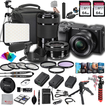 Sony a6400 Mirrorless Camera 16-50mm 55-210mm Lens Deluxe Bundle