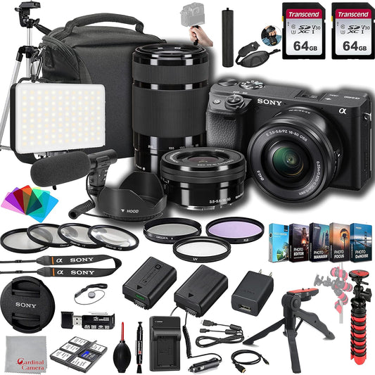 Sony a6400 Mirrorless Camera 16-50mm 55-210mm Lens Deluxe Bundle