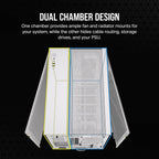 Corsair CC-9011264-WW 2500D Airflow mATX PC Case - Dual Chamber White