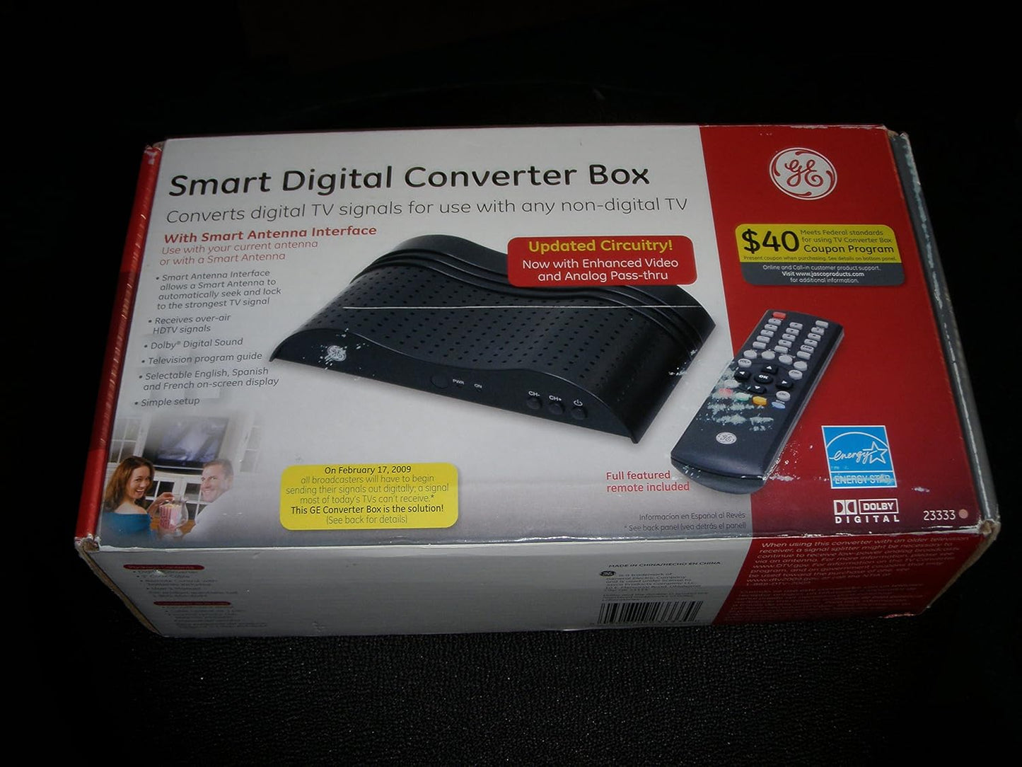 GE 23333 Digital to Analog TV Converter Box
