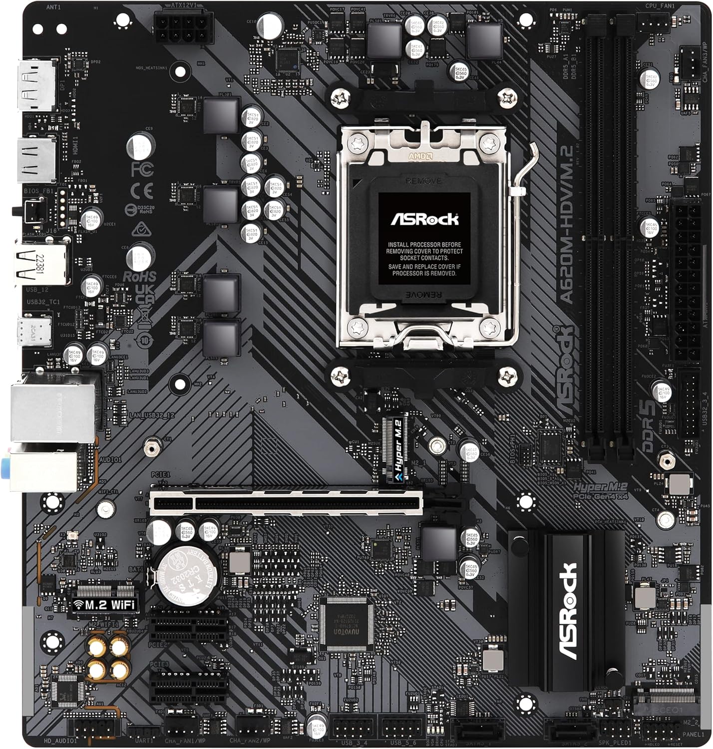 ASRock A620M-HDV/M.2 AM5 Ryzen 7000 Motherboard