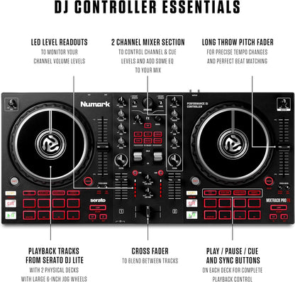 Numark Mixtrack Pro FX - 2-Deck Serato DJ Controller - Audio Interface