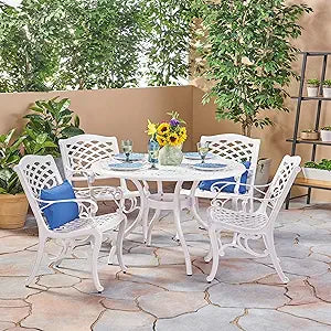 Misc Phoenix Traditional Outdoor Dining Set - 4 Seater Cast Aluminum