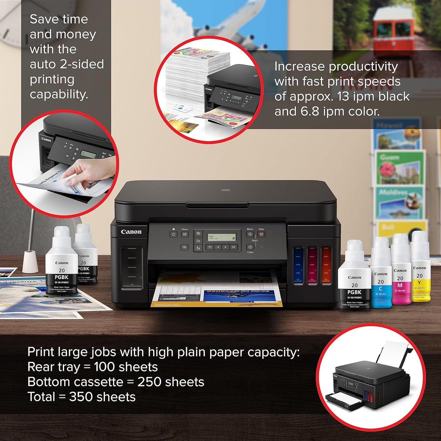 Canon 3113C002 PIXMA G6020 Wireless MegaTank Printer