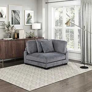 Lexicon Bathurst Gray Corduroy Corner Seat