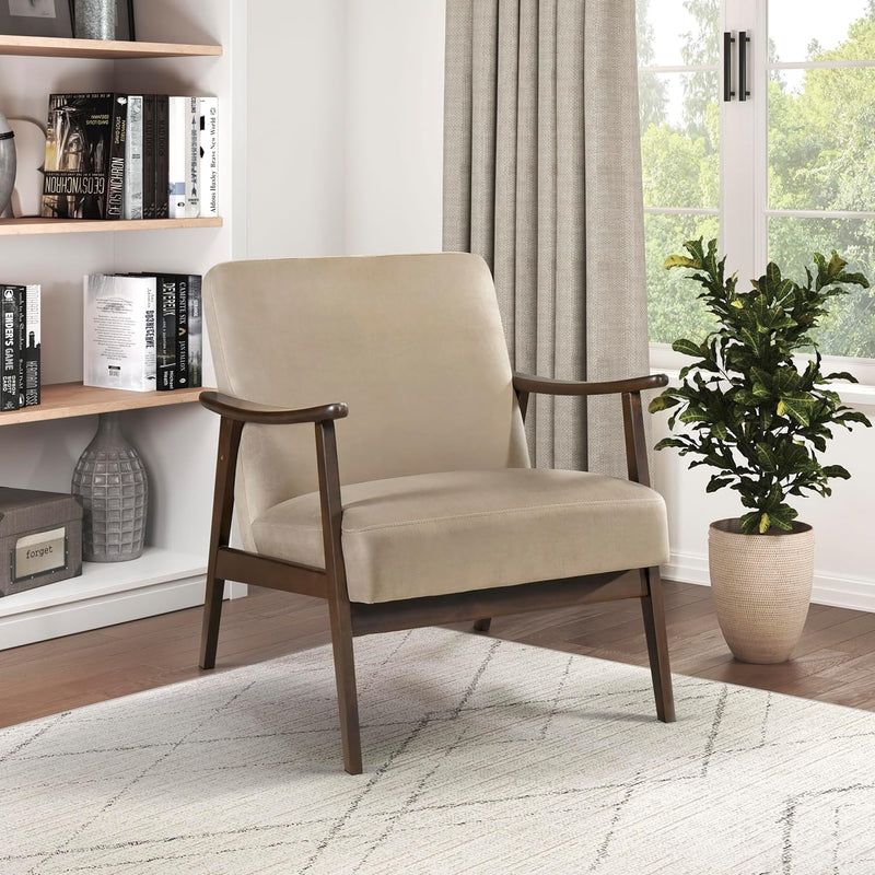 Lexicon 194840258988 Mid Century Modern Velvet Accent Chair — main product image