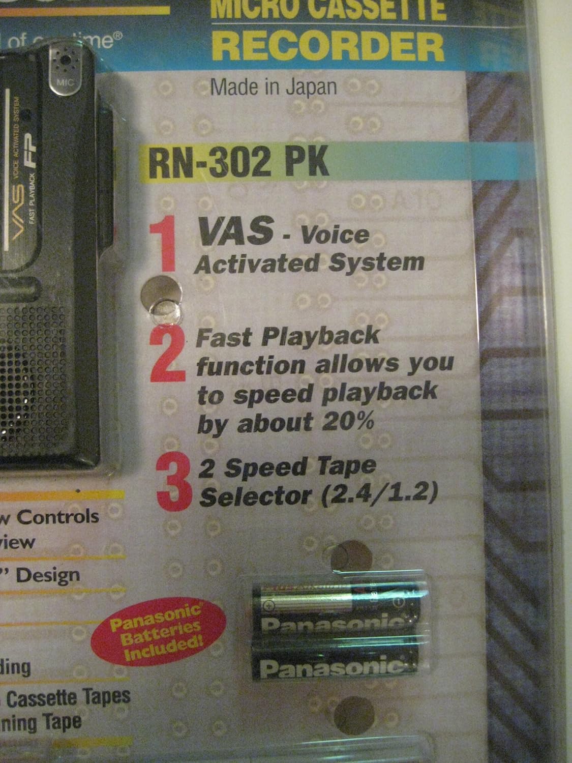 Panasonic RN-302 Microcassette Voice Recorder - Portable