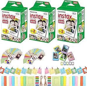 Fujifilm Instax Mini Film 60 Shots + Stickers Bundle