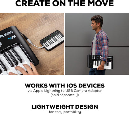Alesis V25 MKII USB MIDI Keyboard Controller - 25 Keys, Software