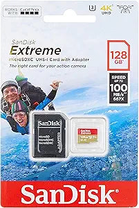 SanDisk SDSQXAF-128G-GN6AA Extreme 128GB microSDXC UHS-I Card — main product image