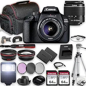 Canon EOS 4000D Rebel T100 DSLR 18-55mm Lens Bundle