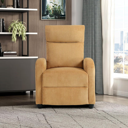 Lexicon 194840287162 Yellow Corduroy Pushback Recliner