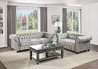 Lexicon 194840109891 Boswell Gray Velvet 2-Piece Living Room Set