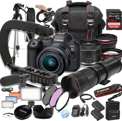 Canon R6 Mark II 24-50mm Lens Telephoto Bundle Renewed