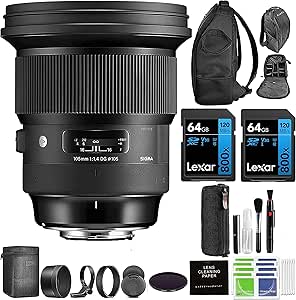 Sigma 259965 105mm f/1.4 DG HSM Sony E Lens Bundle